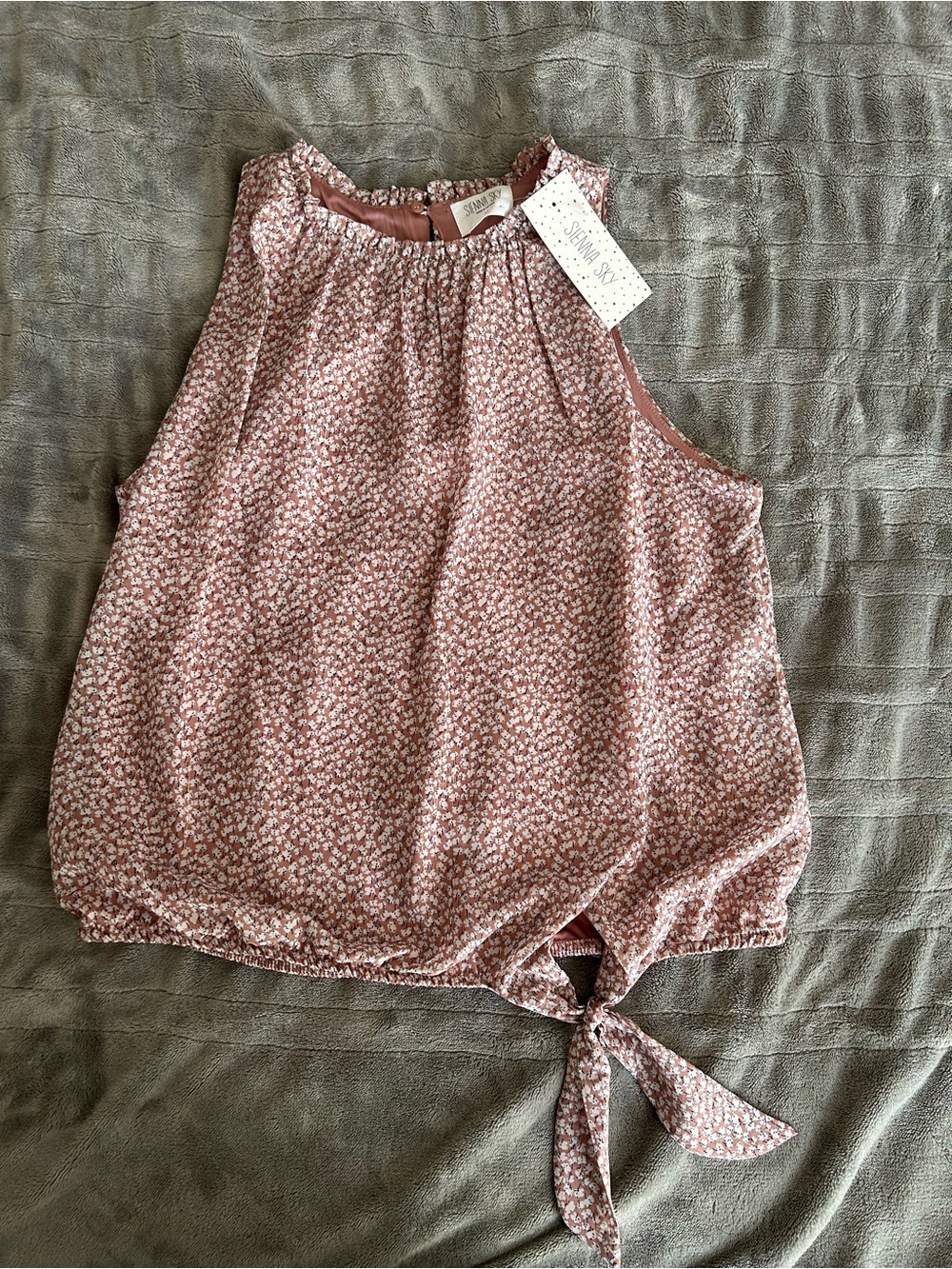 Sienna Sky Dusty Rose Floral Tie-Front Camisole
